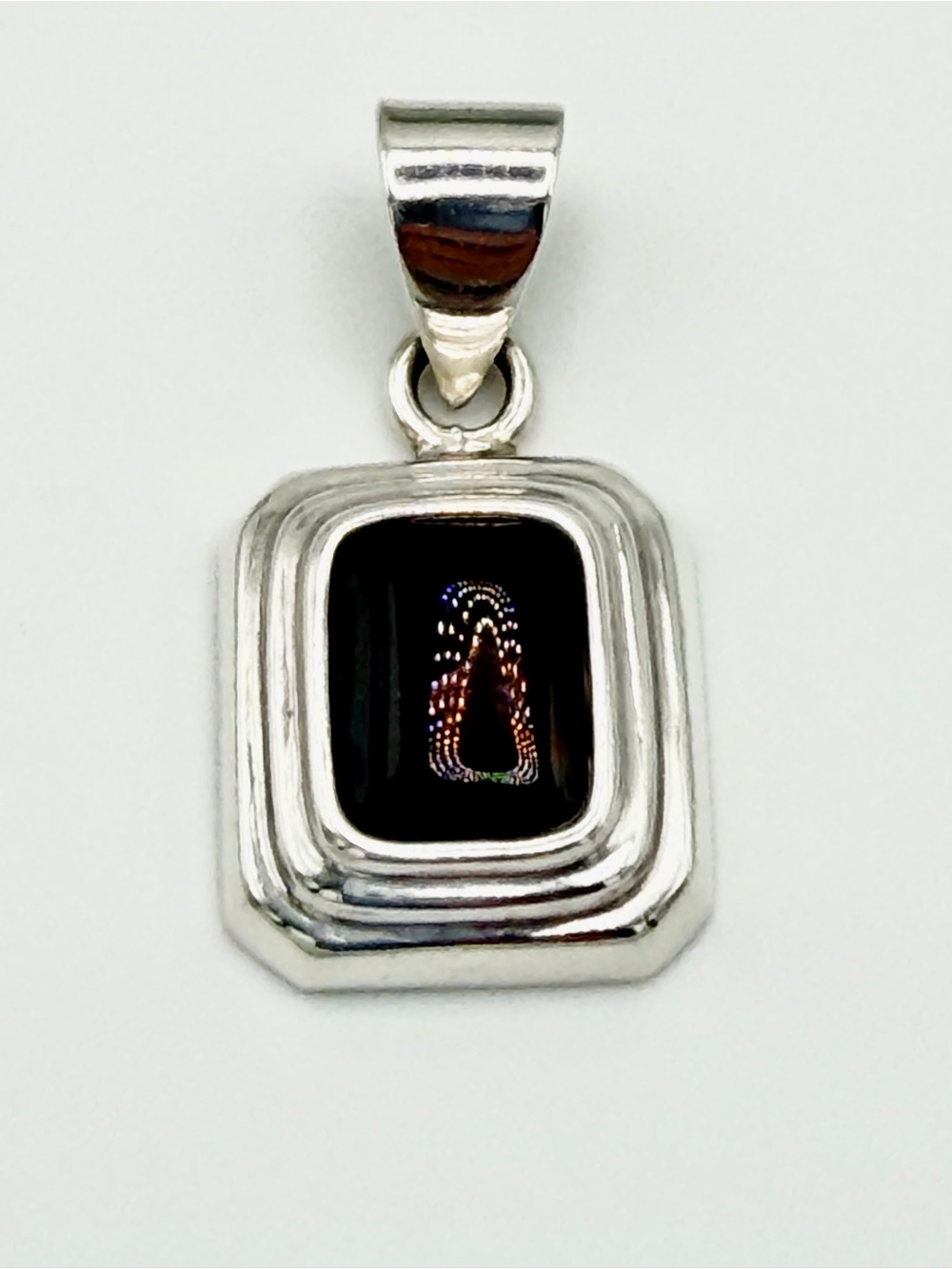 Silpada Vintage Rectangular Sterling Silver Beveled Onyx Pendant